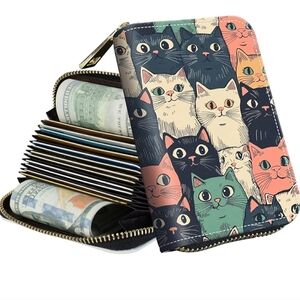 Colorful Cat Print Wallet for Cat Lovers